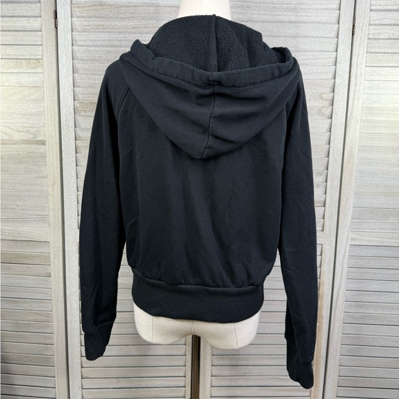WILD FABLE Cropped Zip Front Hoodie Sweatshirt Black-Medium - Picture 2 of 2